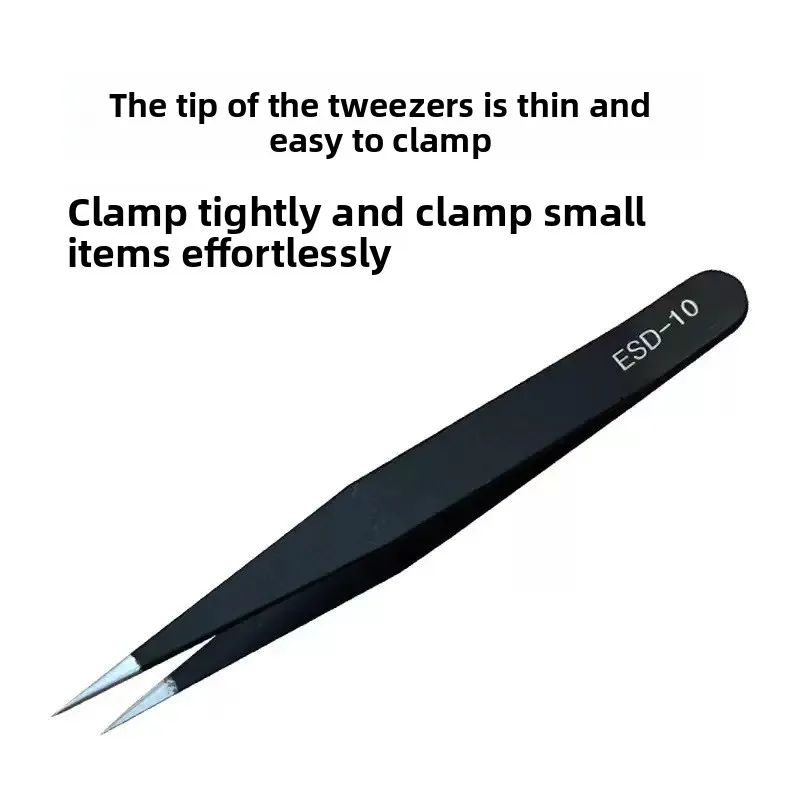 6 Pcs Precision Tweezers Set Anti-Static ESD Tweezer Stainless Steel Repair Tools For Electronics Soldering Model Jewelry Makin