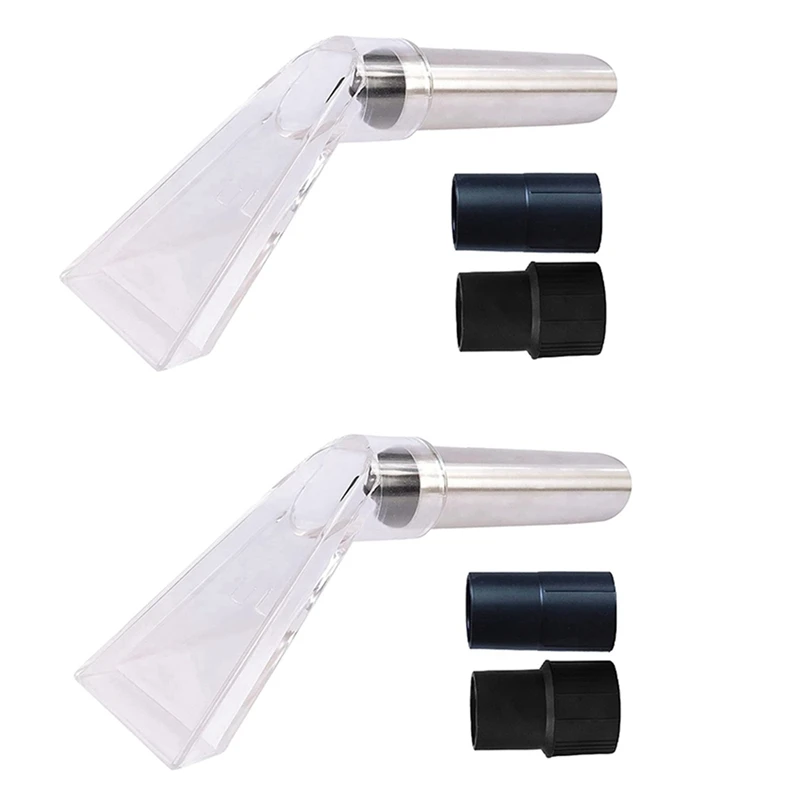 2X Extractor Tool Hand Wand With Clear Head For Upholstery & Carpet Cleaning, Car Detailing Vacuum Wand For Truckmounts