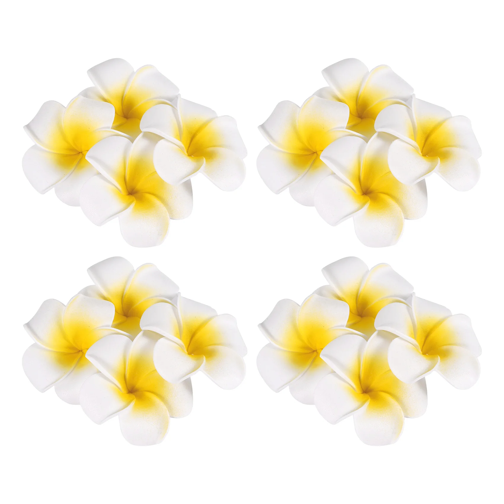화이트 폼 하와이 프루메리아 플라워 꽃잎 캡 헤어 모자 화환, DIY 웨딩 장식, 5cm, 100 개