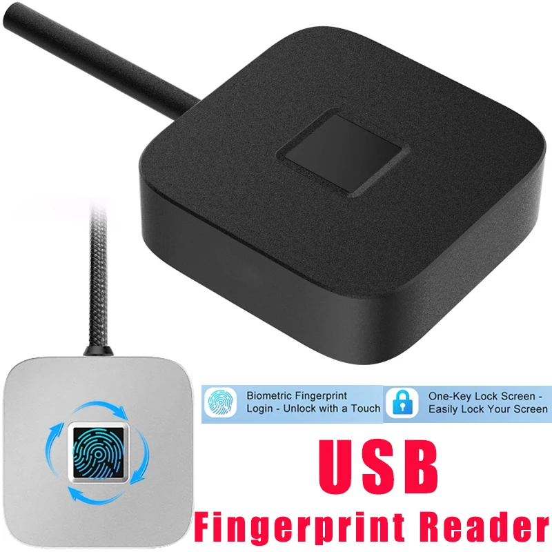 

USB Fingerprint Reader with 1.5m 4 cores Data Cable USB 3.0 Hello Touch ID Biometric Fingerprint Login Reader for Windows 11/10