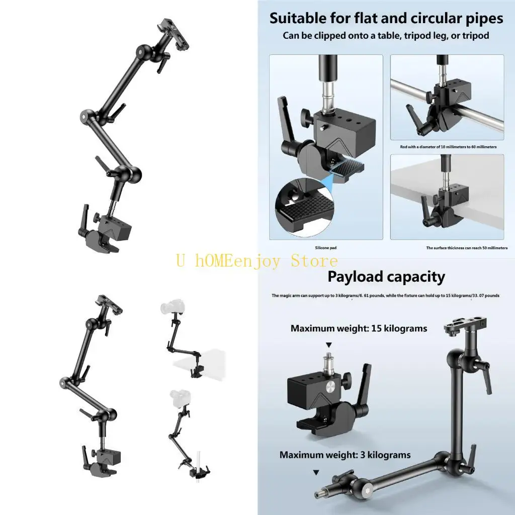 B0KF Metallgelenk-Metallarm-Super-Klemmhalter-Ständer für DSLR-Kamerafotos