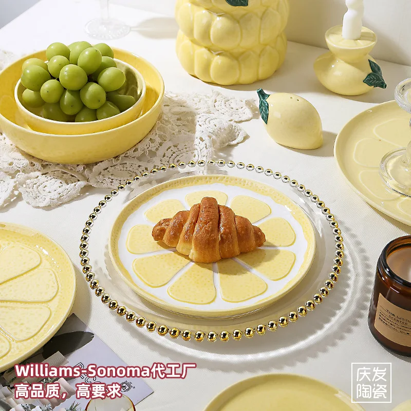 

ZML Dish Plate Set Jewelry Tray Underglaze Breakfast Pasta Plate