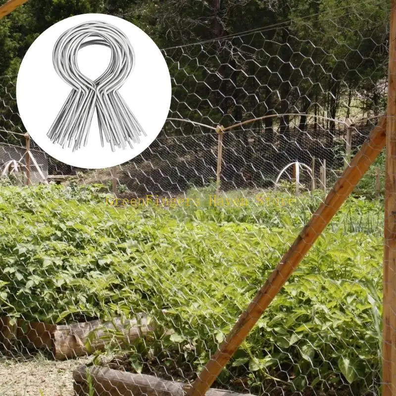 F68D 100pcs Multipurpose Chain Link Fence Tie 11 Gauge Sturdy Metal Twists for Farm and Garden Fencing Projects Supplies