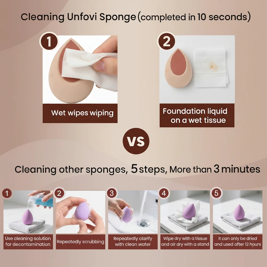 Esponjas de maquillaje para día perezoso, esponja Cosemet sin necesidad de agua, esponja de belleza, licuadora para base en polvo, crema, accesorios de maquillaje