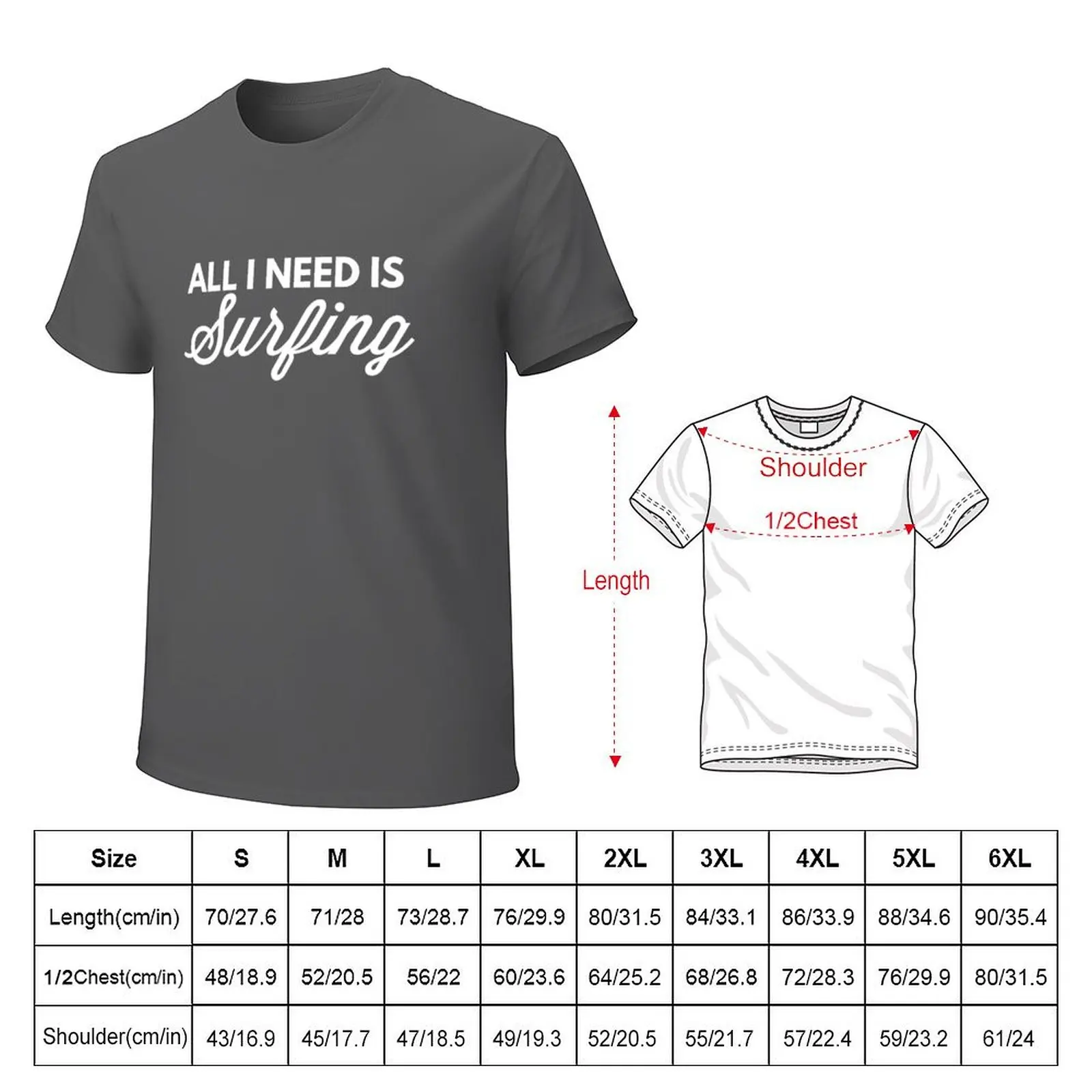 All I need Surfing T-Shirt heavyweights boys whites summer tops plain mens t shirts casual stylish