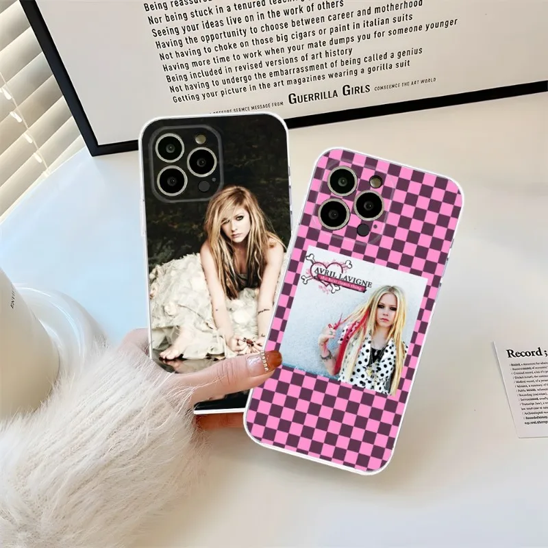 Singer Avril Lavigne Phone Case 2023 Hot Transparent For Iphone 14Pro 11 12 14 Pro Max Mini 6 6s 7 8 Plus X XR XS SE2020 Cover