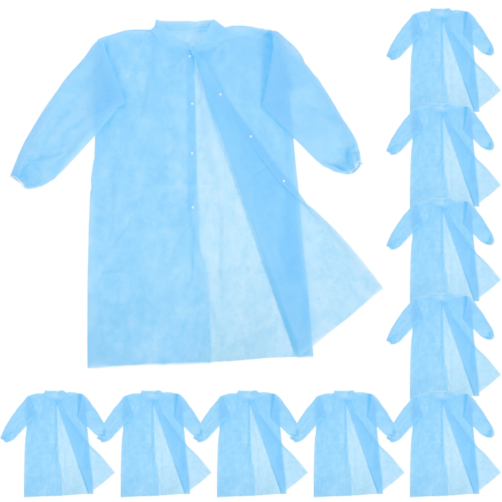 10 Pcs Dustproof Clothing Hazmat Suit Lab Coveralls 12000X8000X020CM Suits Chem Coat Blue Air Condition Women's