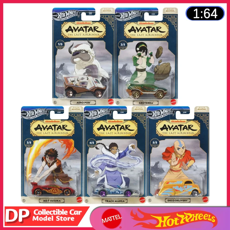 

Hot Wheels New 2025 Avatar the Last Airbender Silver Series Set Set 1:64 Scale Car Toys Die-Cast Vehicle