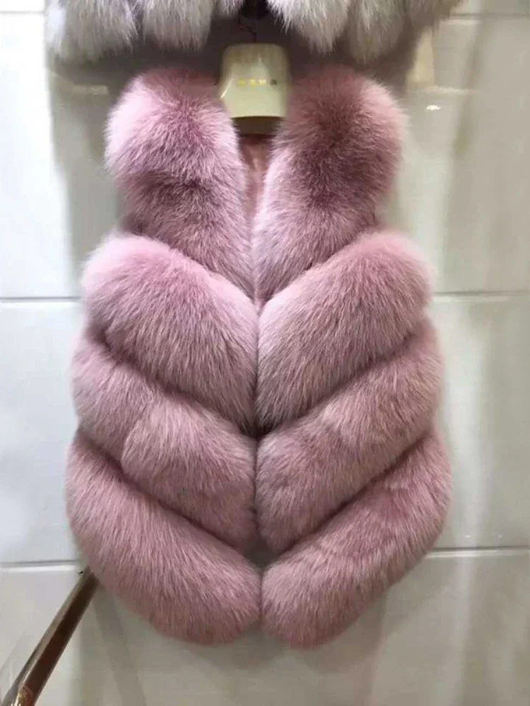 Sleeveless Jacket for Women Faux Fox Fur Vest Winter Fur Jacket Women Short Artificial Fur Coat Elegant Female Warm Vest 2025