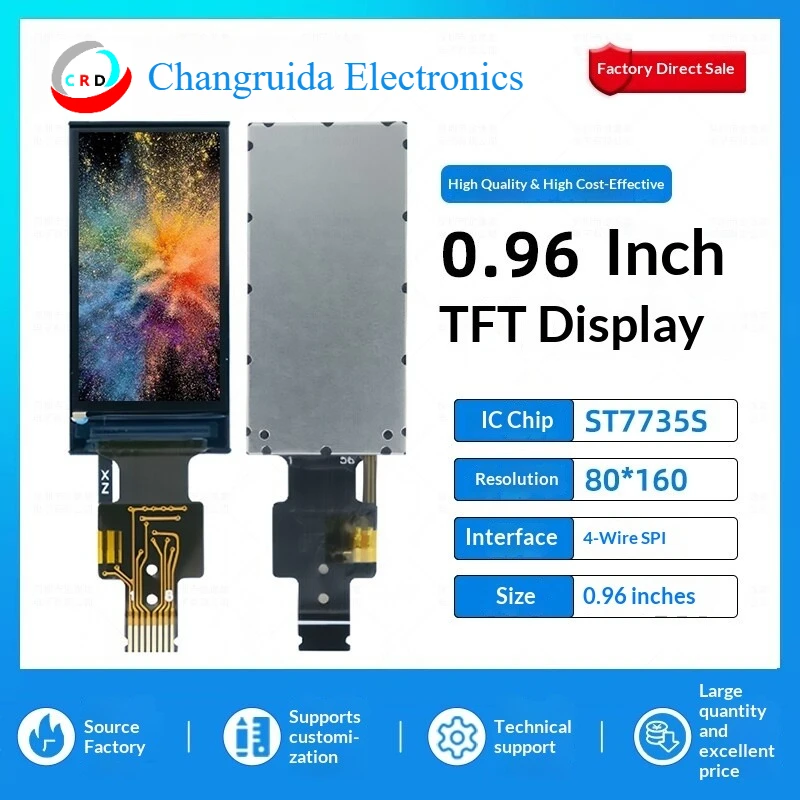 0.96-inch TFT LCD screen ST7735 small  80x160 display LCD strip  SPI color