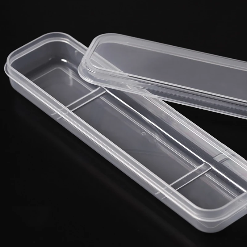 1Pc trasparente rettangolo unghie pennello scatola di immagazzinaggio Buffer File Nail Art strass decorazioni Nail Art Equipment Tools Case