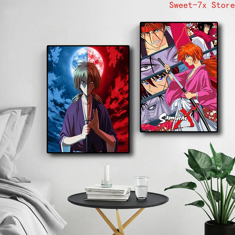 Japanese Anime Ruroni Kenshin Canvas Painting Art Nordic Posters and Prints Wall Pictures for Living Room Decoration Frameless