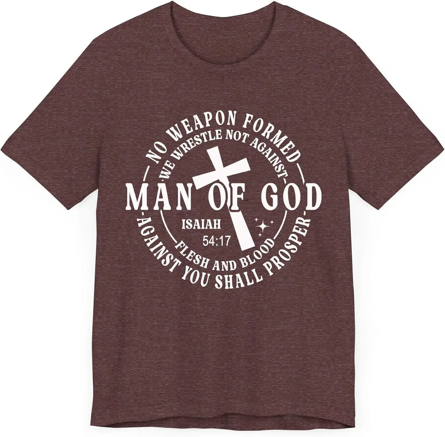 Man of God Isaiah 54:17 T-Shirt, Christian Faith Tee for Men, Inspirational Religious Apparel, Bible Verse Shirt