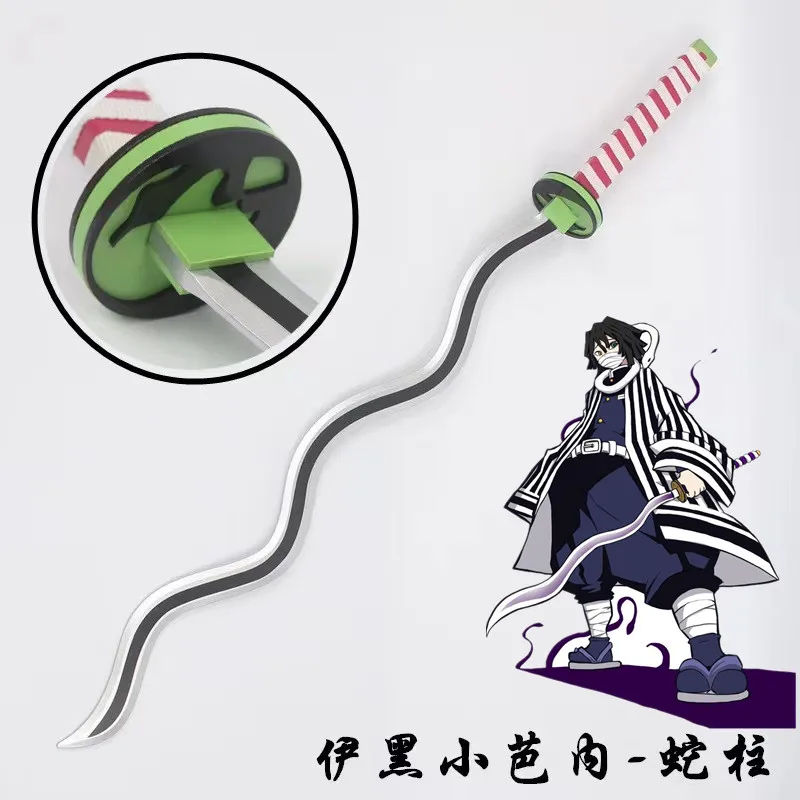 

Anime Kimetsu no Yaiba Sword Weapon 1:1 Demon Slayer Iguro Obanai Cosplay Sword Ninja wood sword Role Play Accessories Props