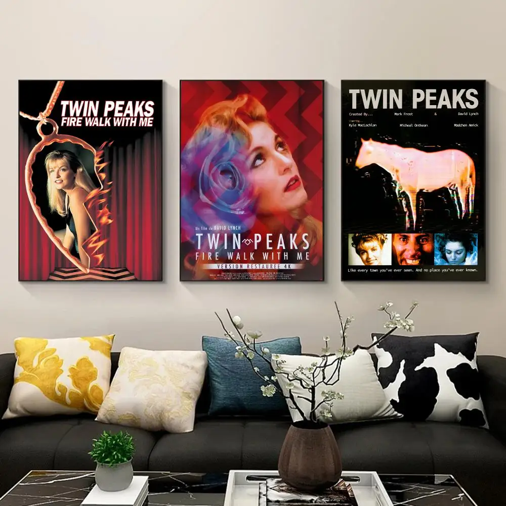 Twin Peaks Poster Waterproof PP Self-Adhesive,Removable Wall Decor For Bedroom Entrance Bar Cafe, Ideal Gift