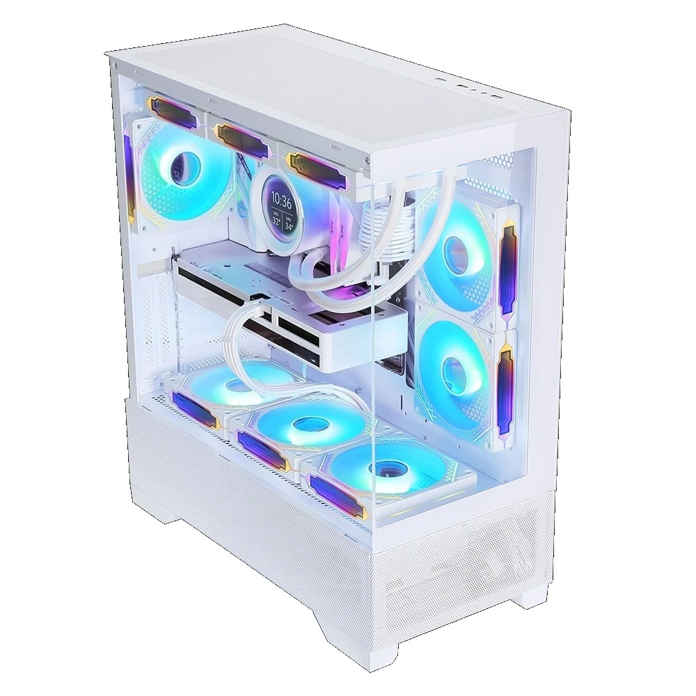 Computer shell magnetic dust filter game shell computer shell glass white
