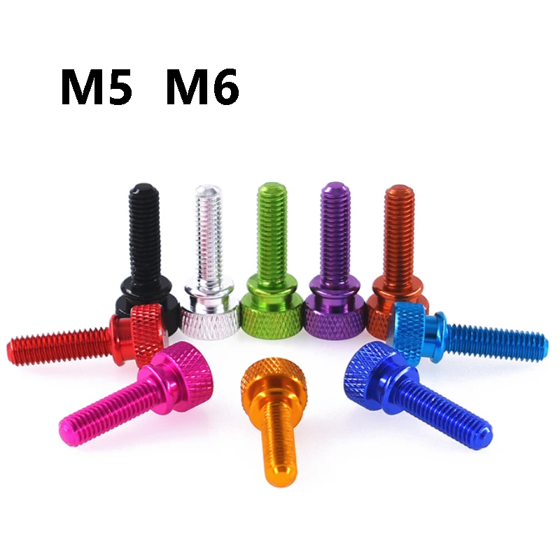 

M5 M6 Anodised Aluminum Step Thumb Screws Computer Case Screw Knurled Head Hand Tighten Thumb Screws