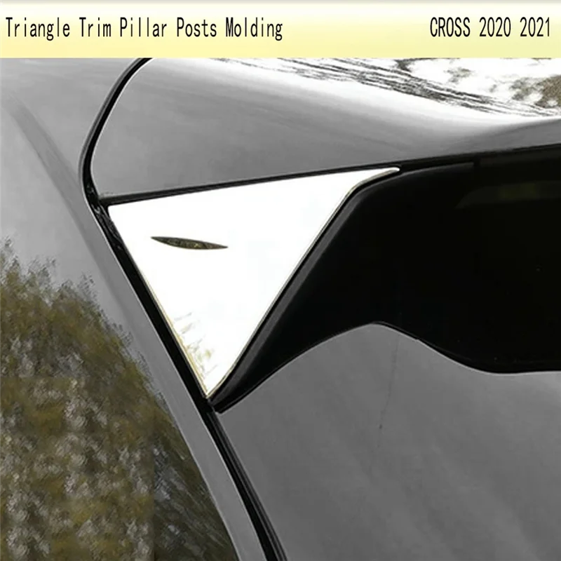 For Yaris 2020 2021 Rear Window Spoiler Cover Side Triangle Trim Pillar Posts Molding Garnish