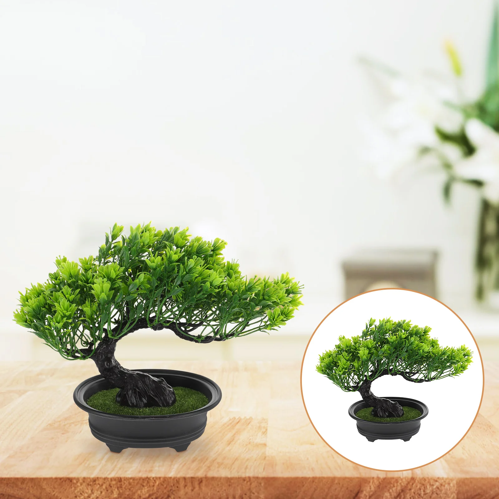 

Simulated Welcoming Pine Potted Plant Fake Bonsai Tree Tool Plastic Decor Plants Office Planter