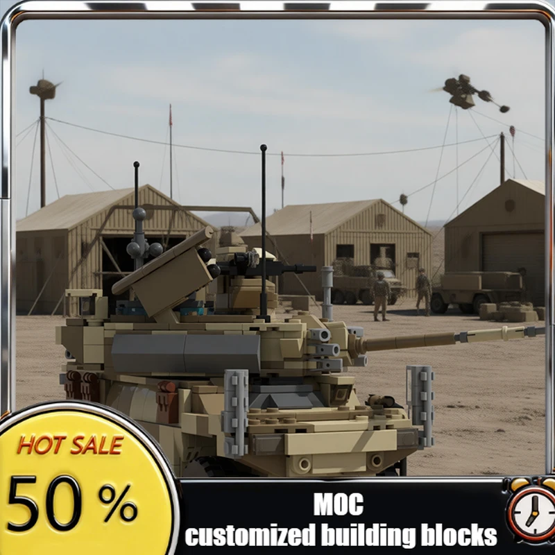 

900 деталей: Бронированная машина EBRC Jaguar MOC, модульный конструктор, простой технологичный дизайн, DIY, праздничный подарок, игрушка