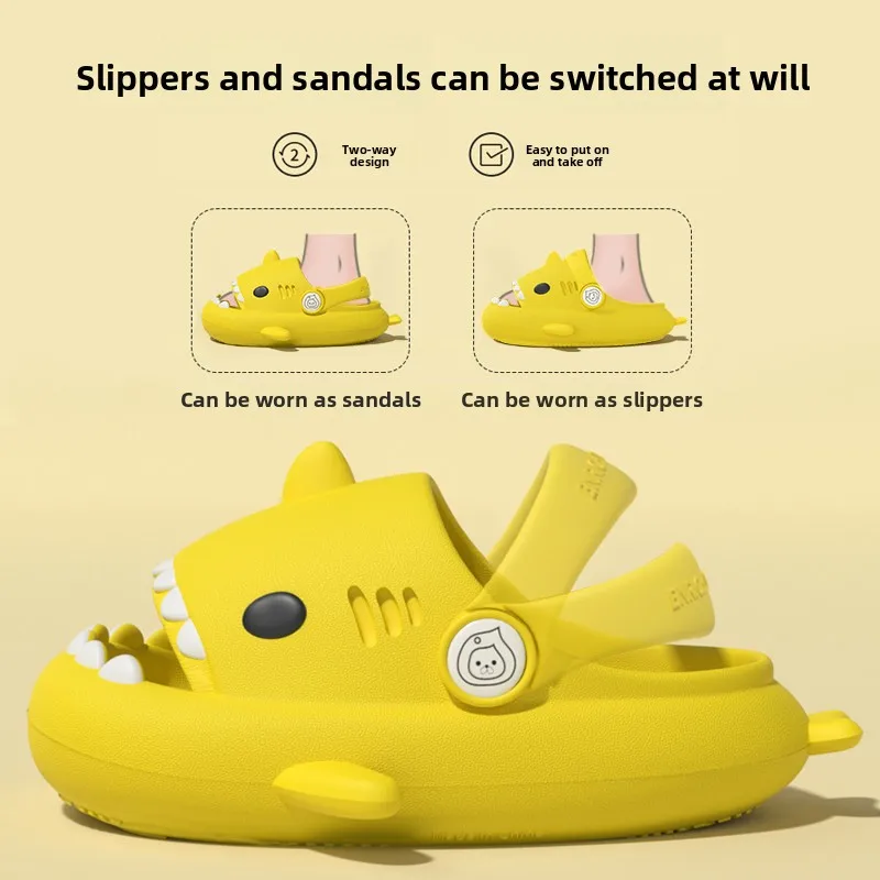 Children's EVA Clogs Sandals Summer Shark Cute Anti-slip Beach Slippers for Baby Boys Girls Kid's Garden Shoes H123-20