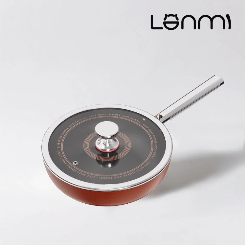 

LANMI 28cm Nocturne Record Frying Pan Cast Iron-Z18 Easy Clean Non-stick Pan for Busy Kitchen Frying Pan with Lid Stir-fry Wok