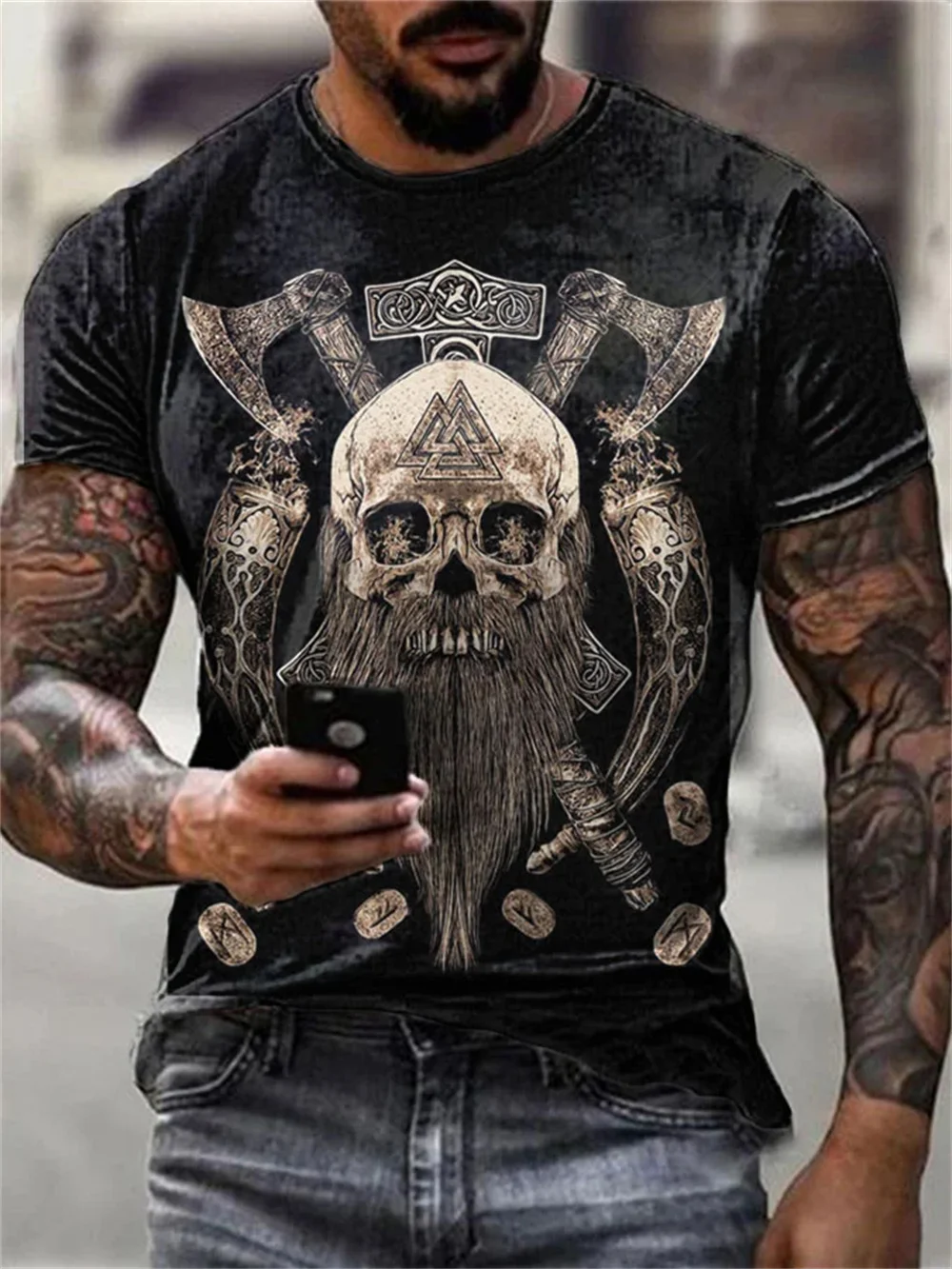 New Street T Shirt For Men Vintage Tshirt Casual Top Tee Retro Men's T-Shirt 3d Print Summer Short Sleeve Daily Men's Clothing