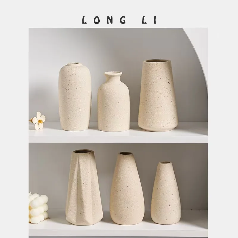 Nordische Minimalistische Keramikvase Moderne Blumenvase für Wohnzimmer Tischdekoration