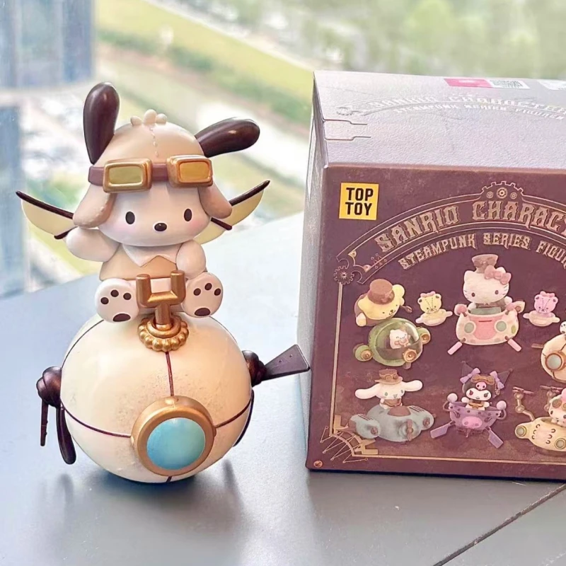 Sanrio Genuine Blind Box Family Steampunk Series Anime Figure Cute Kuromi Decor Mystery Box Guess Bag Girl Surprise Gift Toys