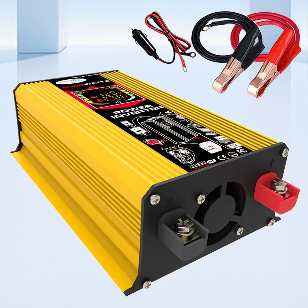 500W Car Inverter Modified Sine Wave Intelligent Power Inverter Dual USB Car Voltage Transformer DC 12V To AC 110V 220V for RV