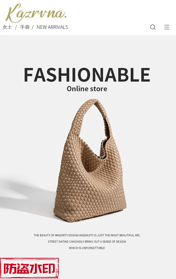 Leichte, luxuriöse, handgefertigte, gewebte PU-Tasche, Designer-Tasche mit Tragegriff, tägliche Pendeltasche für Damen, einzelne Umhängetasche, Freizeit- und Outdoor-Reisetasche – Detail 4