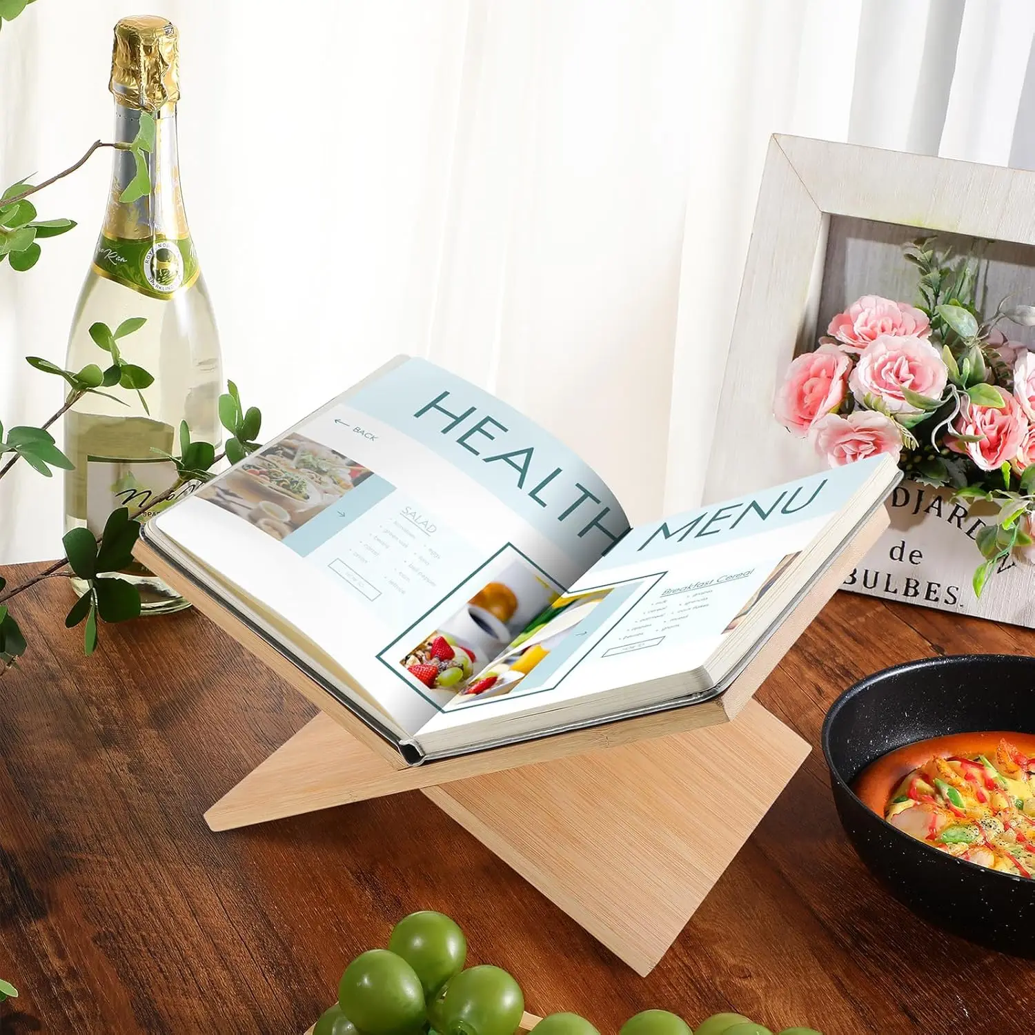 Simple BookshelfWood Crafts Book Stand Holder For Display Reading Textbook Holder For Open And Closed Books Cookbook Magazines R
