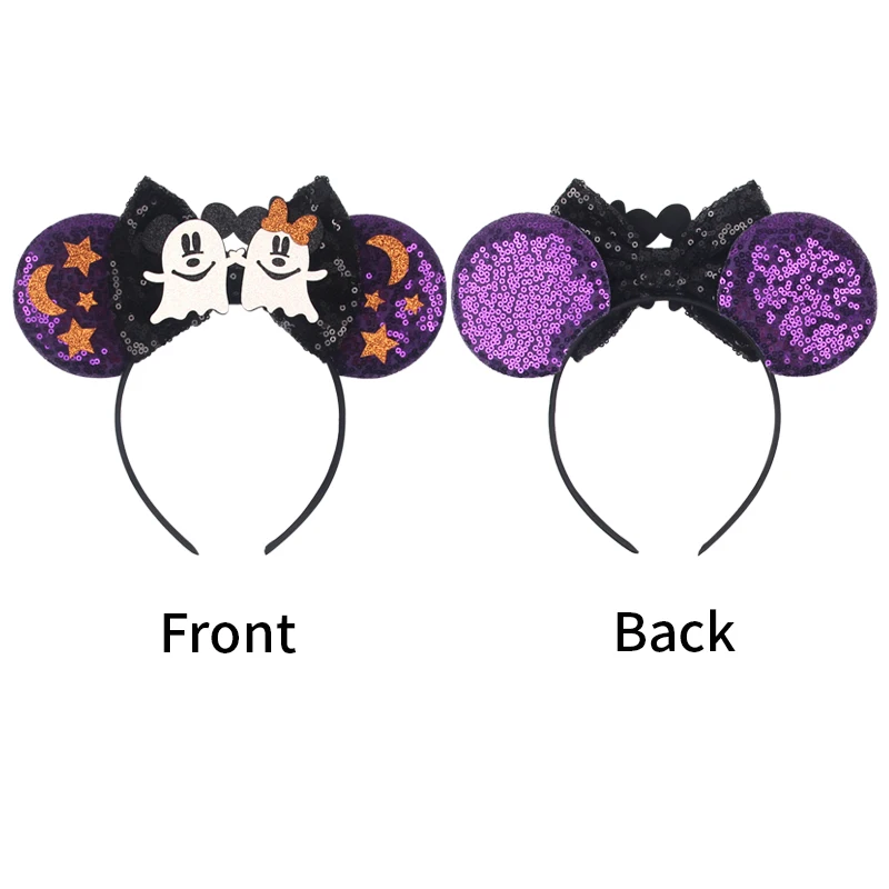 2024 Halloween Mouse Ears Headband Sequins Bow Hairband For Women Featival Party DIY Hair Accessories Boutique