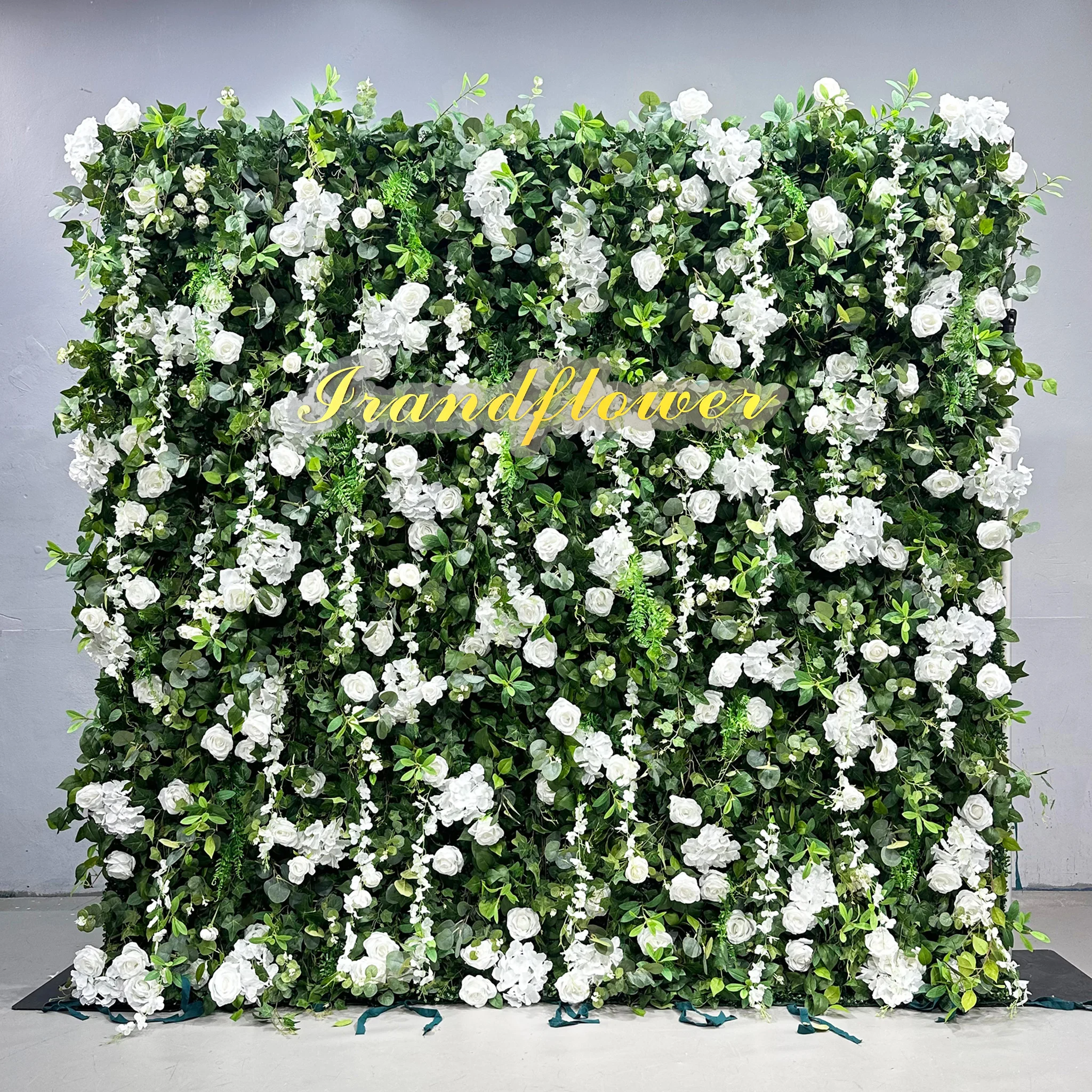 

2025 Factory Hot Sale Flower Wall Artificial Flower Wall With White Roses And Greenery For Wedding/Event Decoration