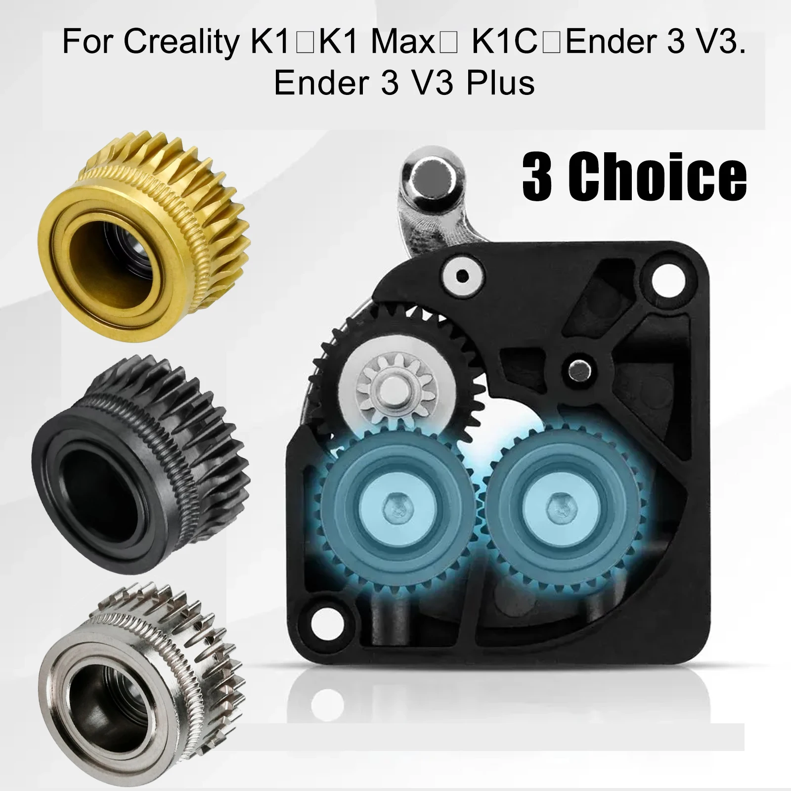 K1C Extruder Gear Kits All-metal Filament Drive Gears for Creality K1 Max K1 Extruders DLC-coated Nickel-plated High Hardness