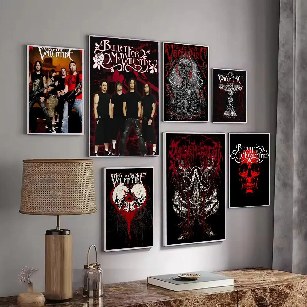 Rock Band B-Bullet for My V-Valentine Poster Wall Art Print Sticker for Bedroom Living Room Dorm Office Modern Home Decor