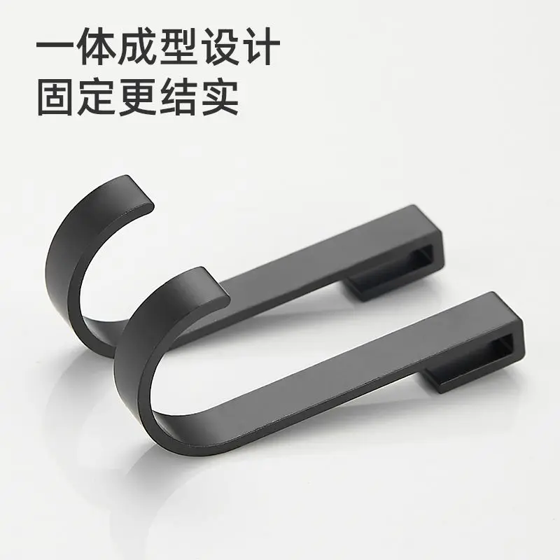 Aluminum Single Hook for Bathroom, Rack Hanger Bar, Special Accessories Can Be Used by Sliding Space, Punch-Free, 5PCs