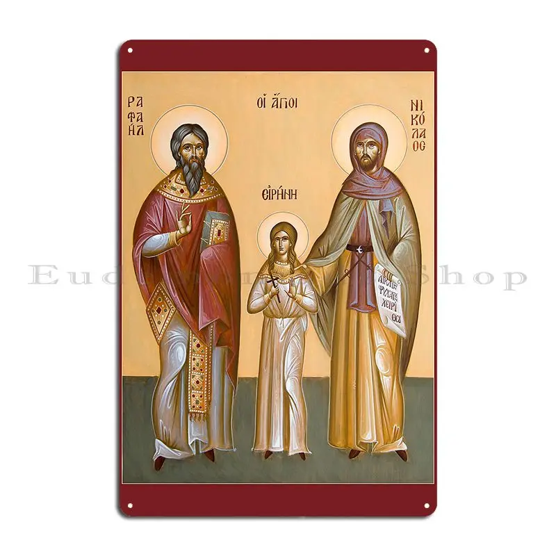 Sts Raphael Nicholas And Irene Metal Sign Wall Decor Party Wall Cave Personalized Club Bar Tin Sign Poster