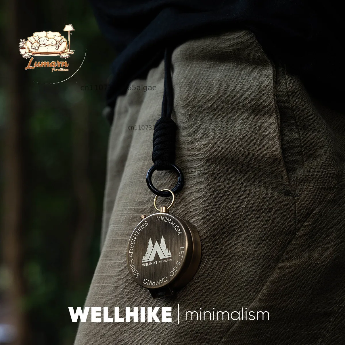 WELLHIKE Collector's Edition Decorative Charm Vintage Adventure Outdoor Camping Compass Compass Holder Charm