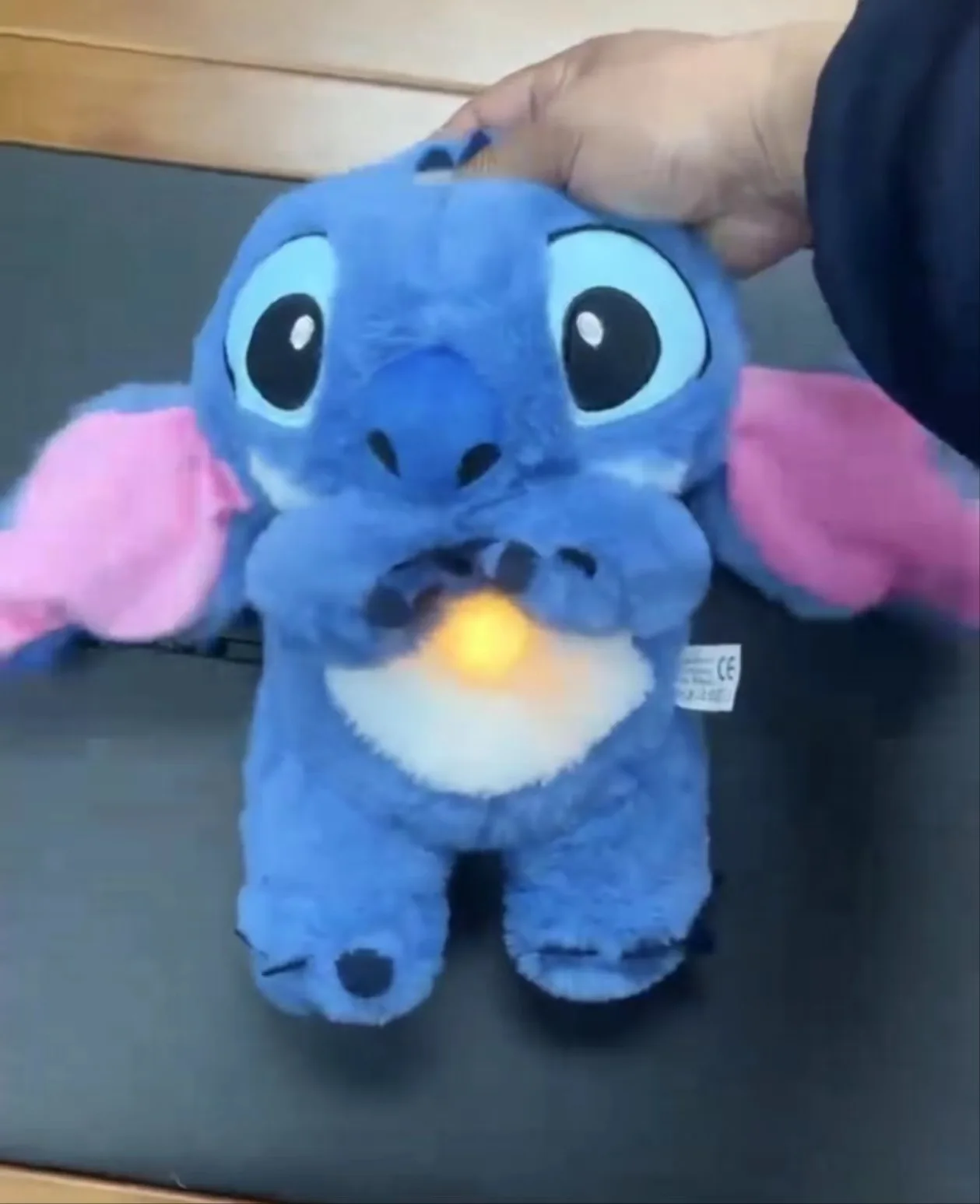 Disney Plush Stitch Baby Breathing Soothing Music Sleeping Companion Sound and Light Plush Accompany Toy Children's Gifts