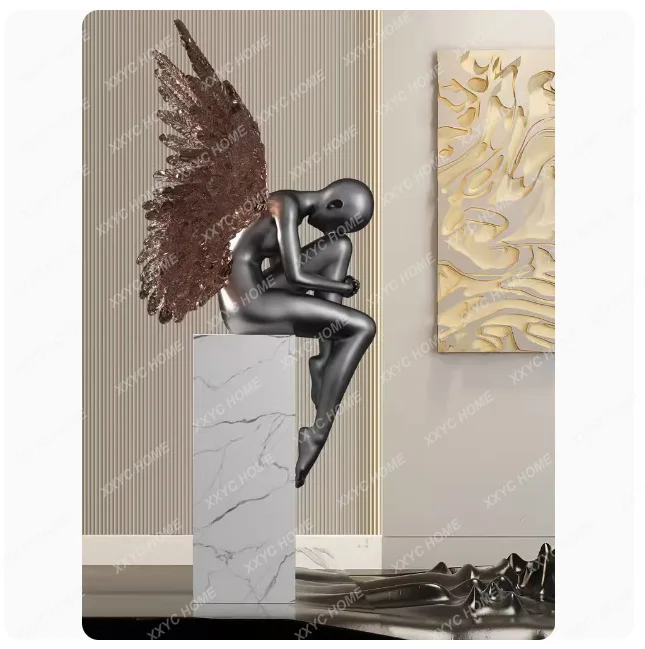 LXModern creative sculpture ornament landing angel figure hotel lobby art model room living room ornament