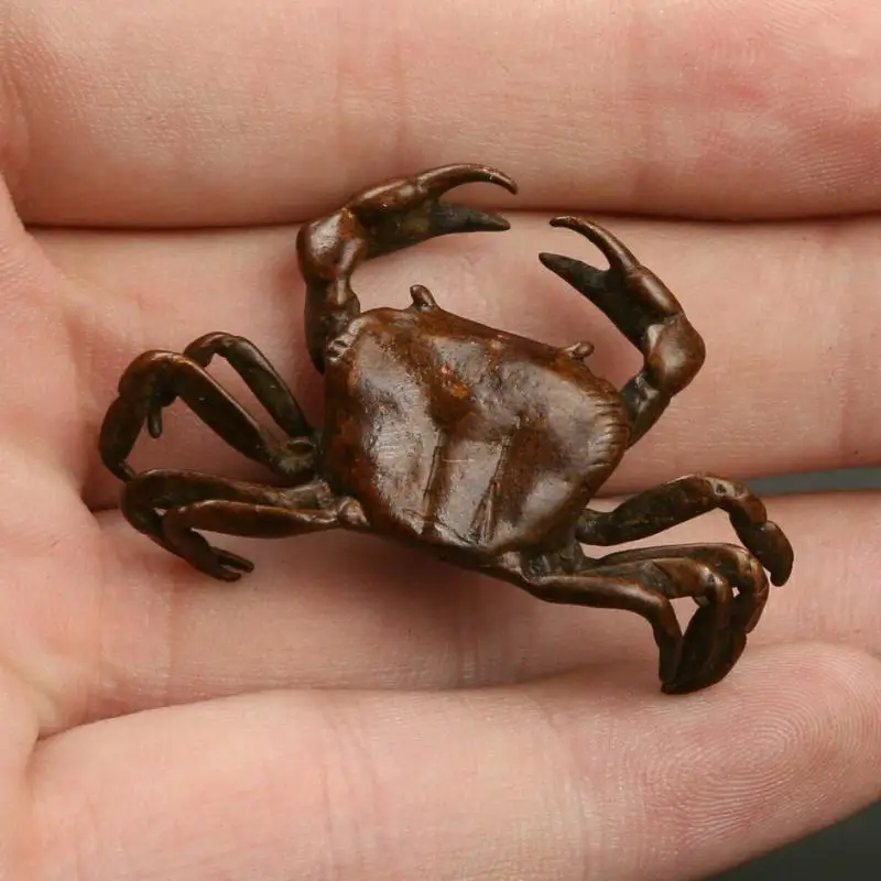 43Mm Small Curio China Bronze Lovable Animal Crab Hairy Crab Mitten Crab Statue