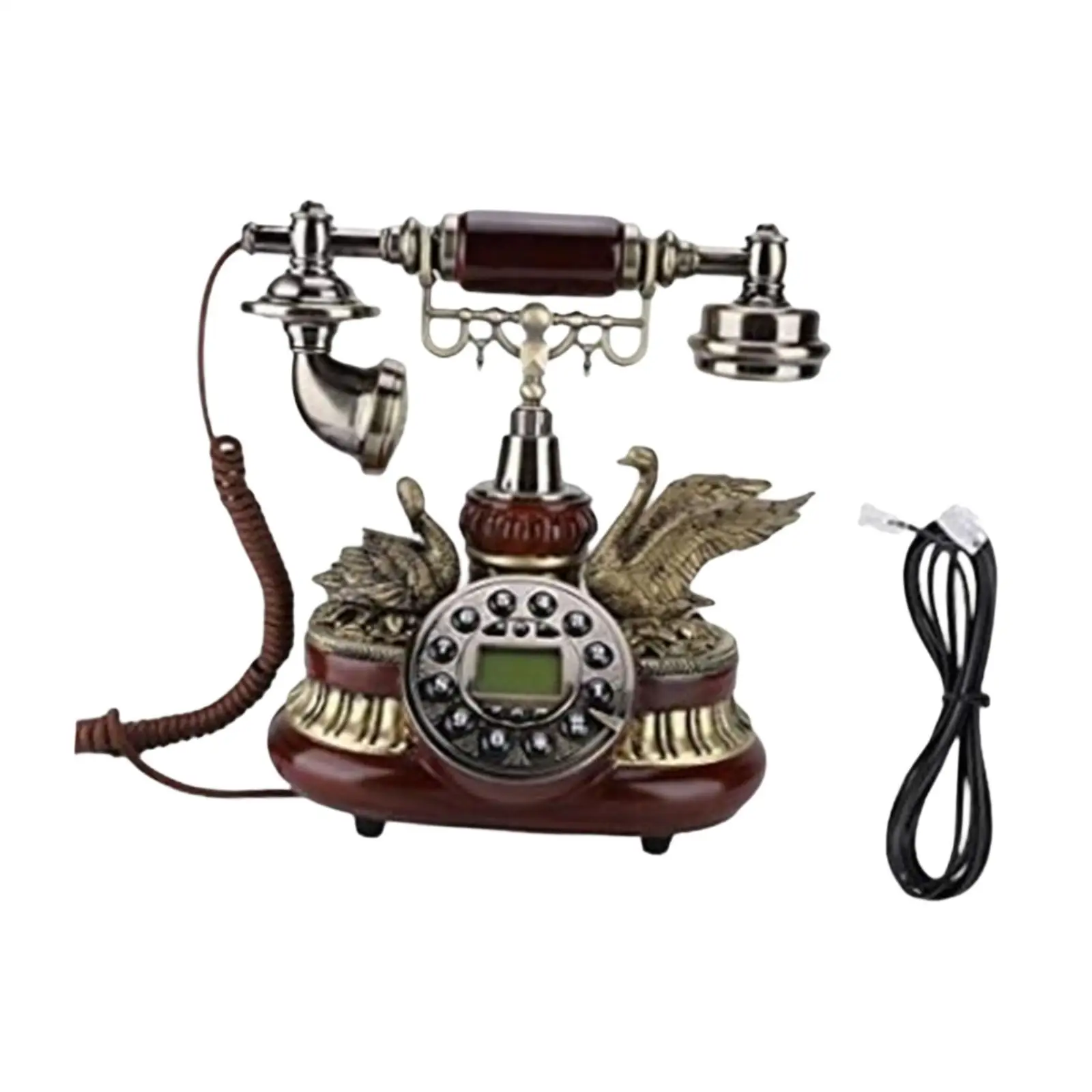 Vintage Style Phone Antique Style Phone Practical Old Fashioned Desk Telephone Rotary Dial Phone for Office Housewarming