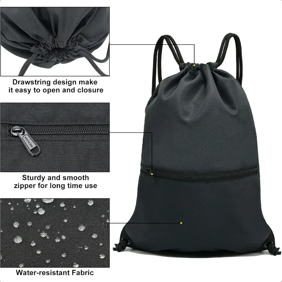 HOLYLUCK Drawstring Backpack Bag Sport Gym Sackpack