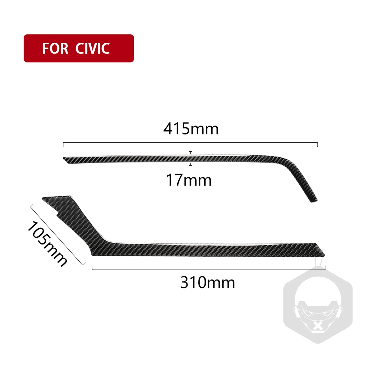 For Honda Civic 10th Gen Interior Accessories 2016-2019 Center Air Outlet Frame Cover Tuning Soft Real Carbon Fiber Sticker