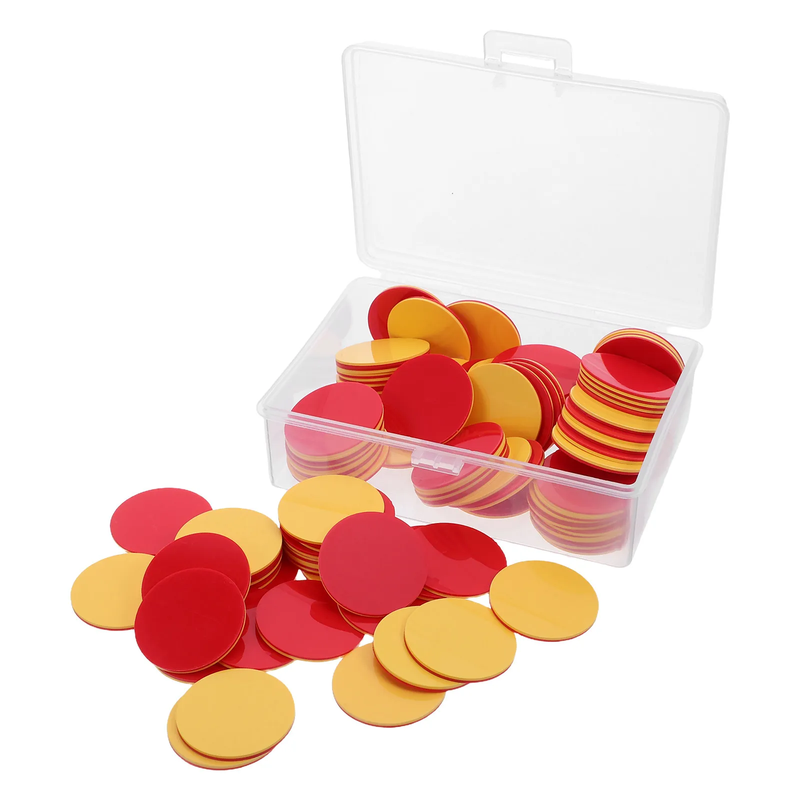 

100Pcs Plastic Counters Two-Color Red Yellow Double Sided Math Manipulatives for Classroom Counting Sorting Patterning