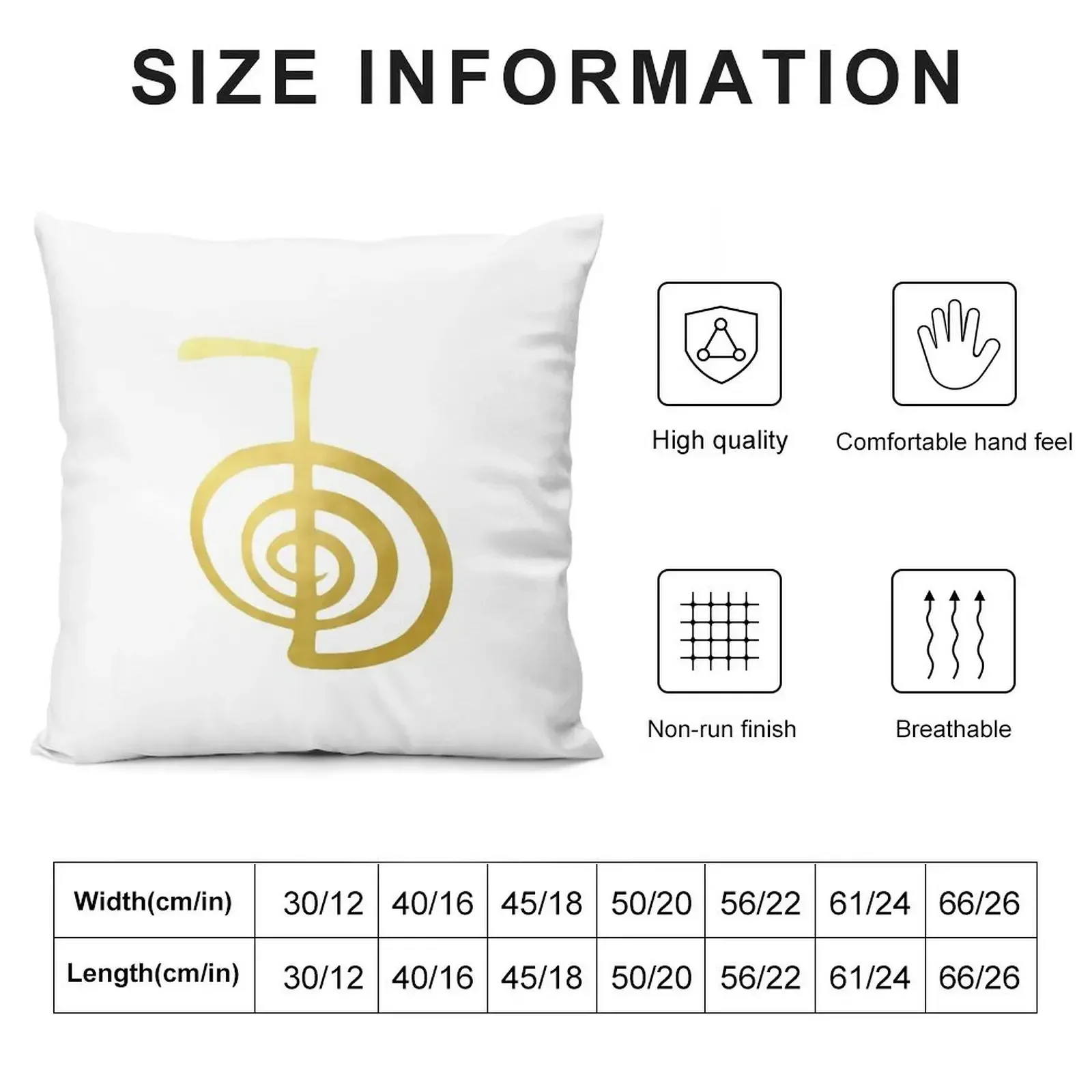 Reiki healing CHO KU REI The Power Symbol gold spiritual element Throw Pillow luxury sofa pillows autumn decoration pillow