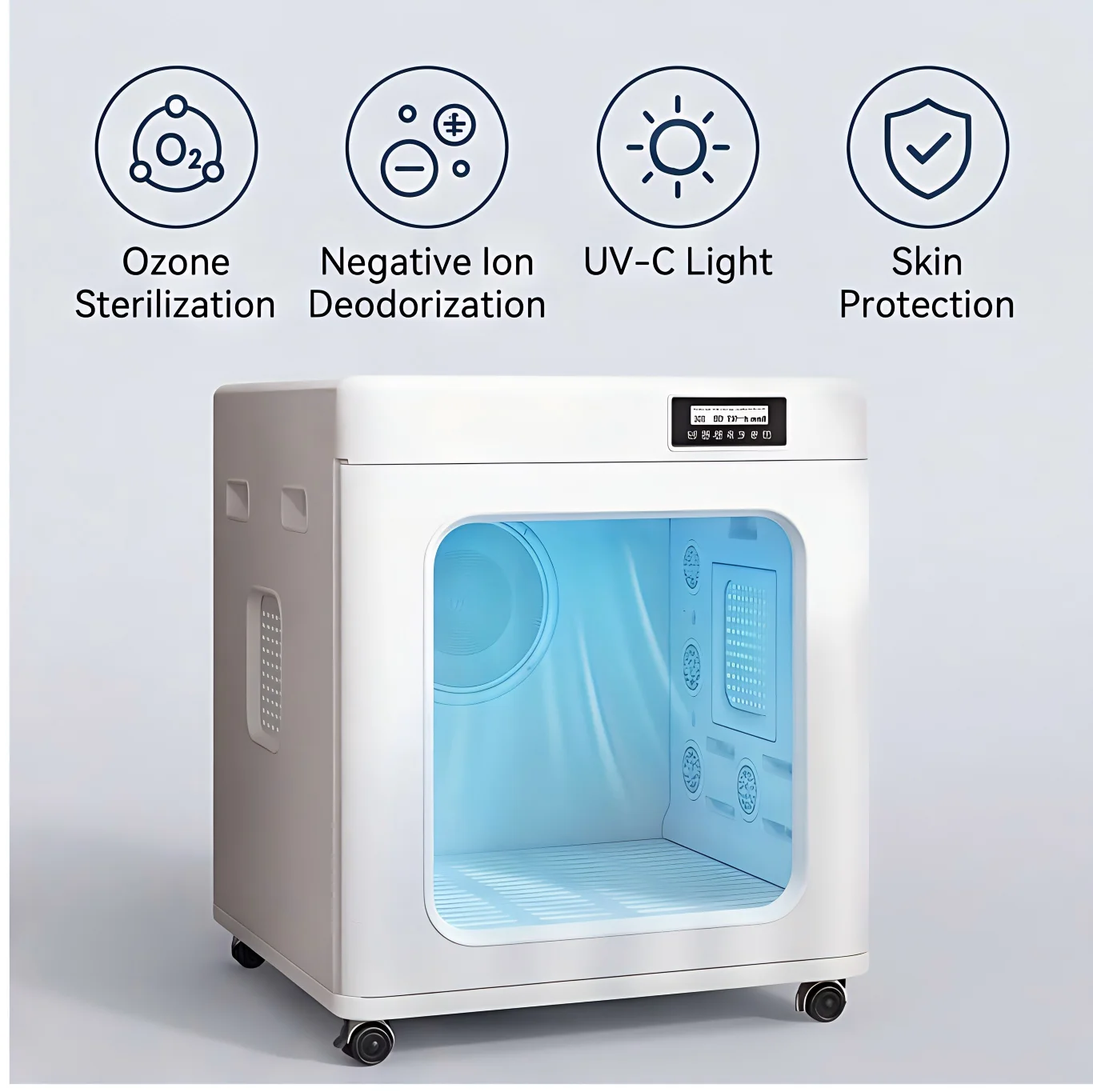 Manchong ISO9001 Certified Commercial Dryers For Cats Dogs Plastic 200L Large Capacity Ozone Sterilization Charge-Powered