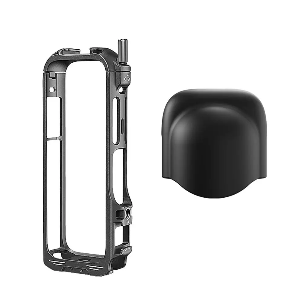 1set For Insta360 X4 Metal Frame Rabbit Cage Protective Utility Case With Cold Shoe For Insta 360 X4 Action Camera Accessory
