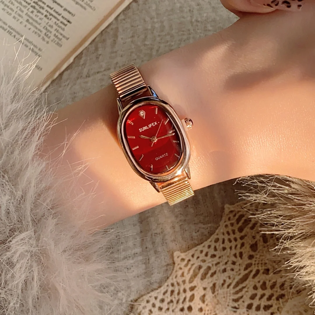 Fashion Women Quartz Watch Stainless Steel Oval Small Dial Female Clock Girl Student Wristwatch Dropshipping Relogio